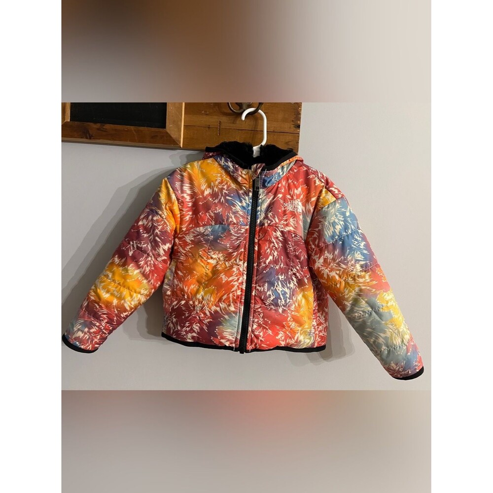 The North Face Reversible Hooded Puffer Jacket Faux Fur Toddler Size 3T
